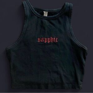 M | totallyicedout (etsy) Black cropped cropped tank top